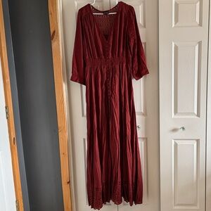 Shyanne Burgundy Maxi Dress